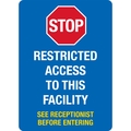 Lyle COVID Plastic Sign, Stop Restricted Access, 7x10 LCUV-0020-NP_7x10